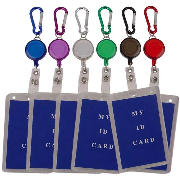 Carabiner Clip with Retractable Badge Holder