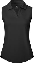 Women's Sleeveless Golf Polo Shirts Collared V Neck Tennis Tank Tops UPF 50+ Quick Dry Lightweight