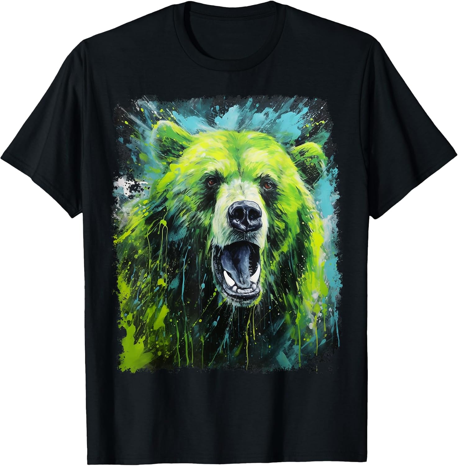 Pop Art Colorful Bear Green T-Shirt Unisex T-shirt, Sweatshirt, Hoodie, Long Sleeve Tee