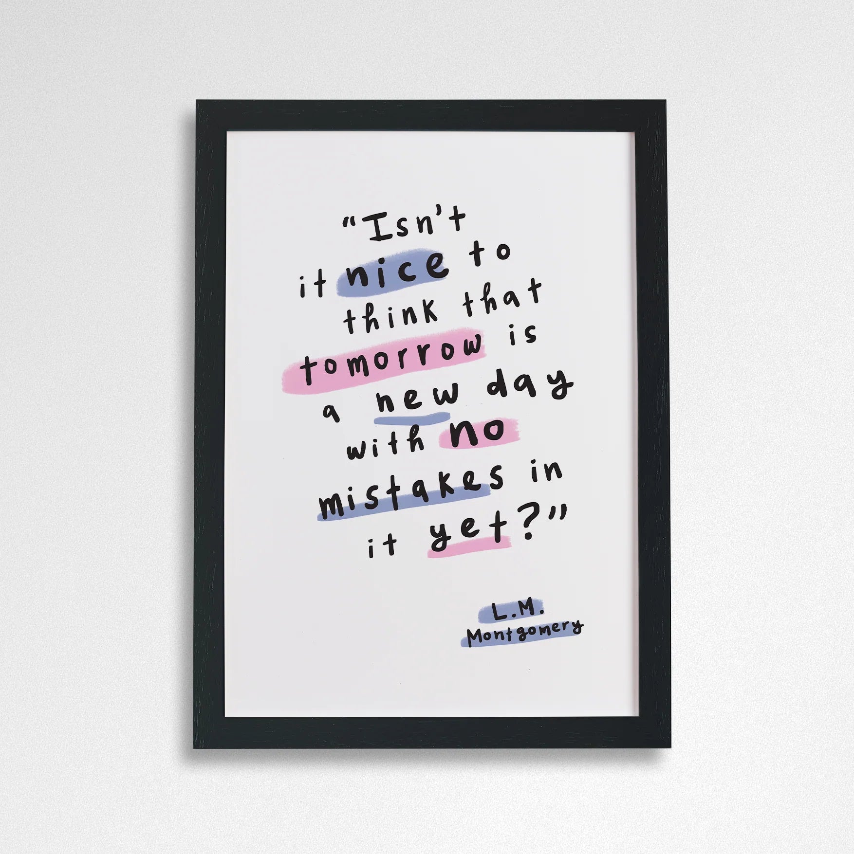 L.M Montgomery 'Tomorrow' Encouraging Word Art Print