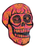 Large Skull Woodcut Printed on Painted and Shaped Wooden Panels - Unique Artwork 16" x 20" Birch Panels Hand-Cranked Etching Press Decor Wall Room Ornaments Decoration Artistic Photo