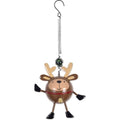 Reindeer Hand Painted Metal Bouncy Christmas Decoration