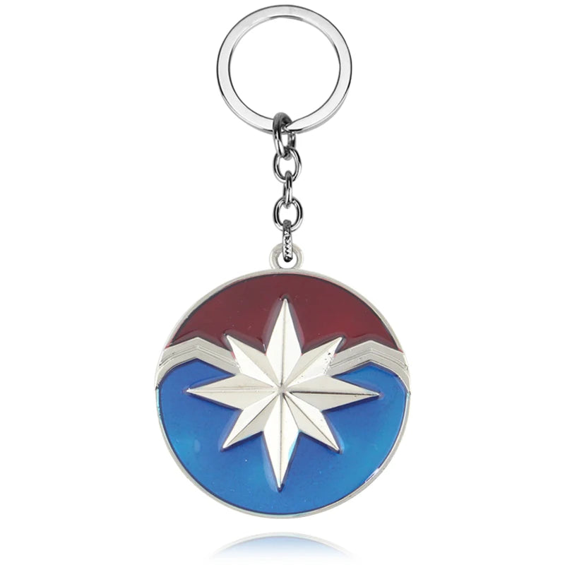 Captain Marvel 'Silver Badge' Keyring Metal Keychain