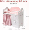 Wooden Baby Doll Crib with Storage - Pink