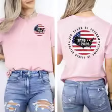 America 250th Anniversary Shirt Patriotism Independence Day TShirt 1776 2026 USA Map Flag Tee Men Women Casual Cotton Tops