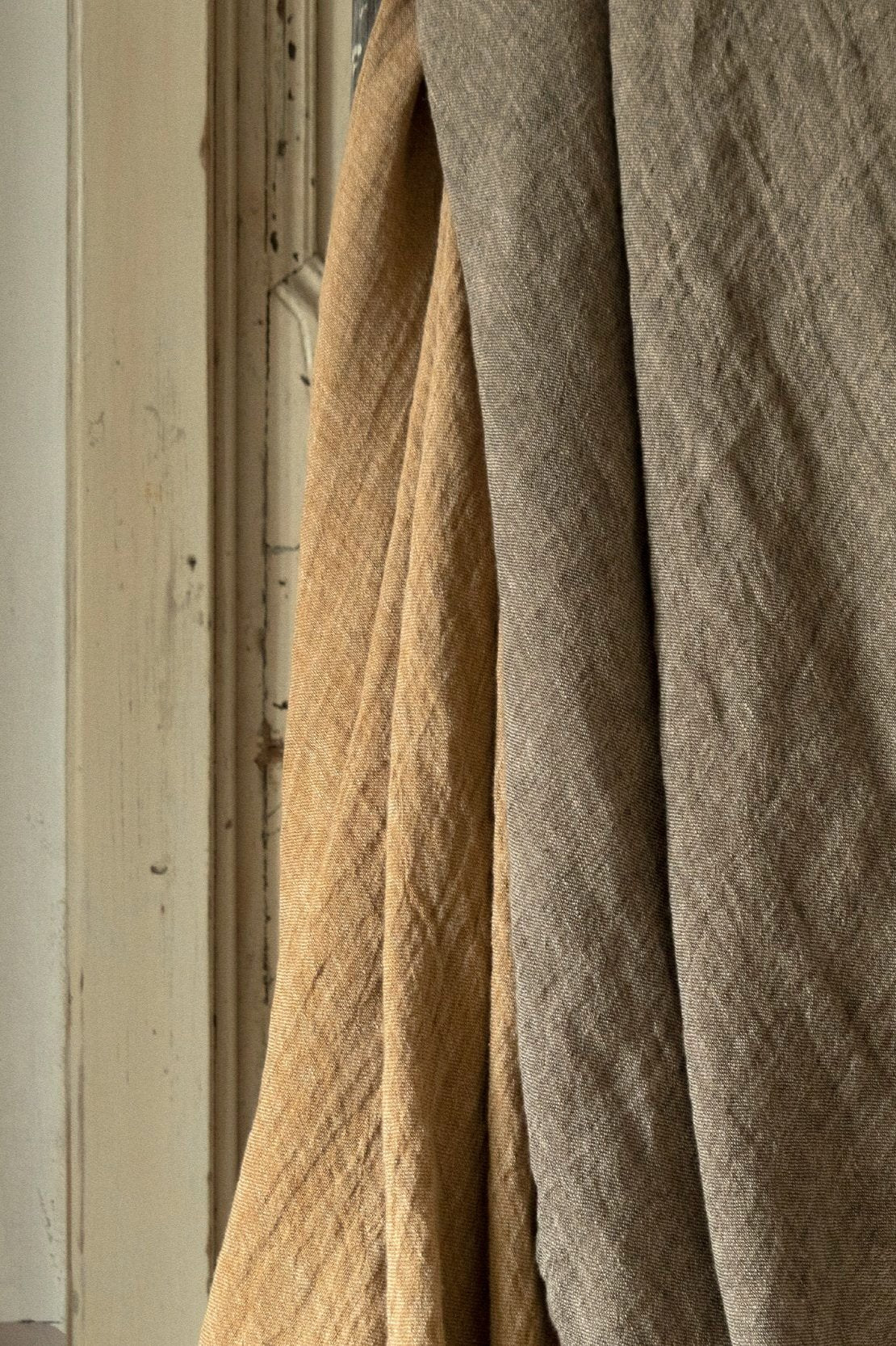 Mixed Veil Linen Throw - Honey