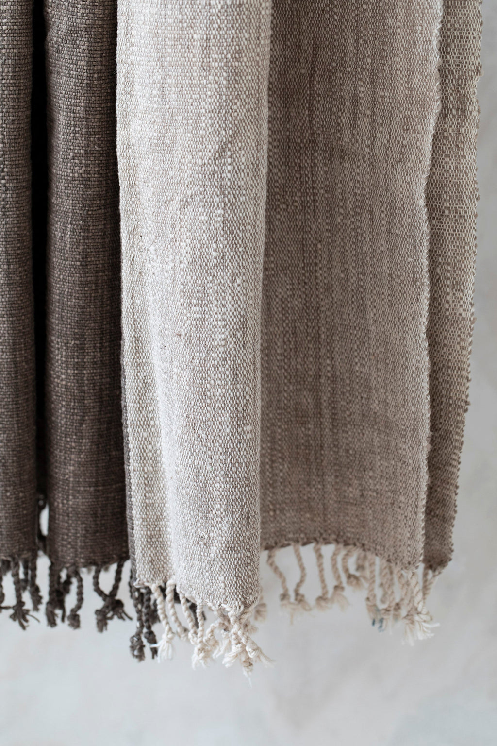 Handspun Cotton Throw in Charcoal