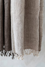 Handspun Cotton Throw in Charcoal