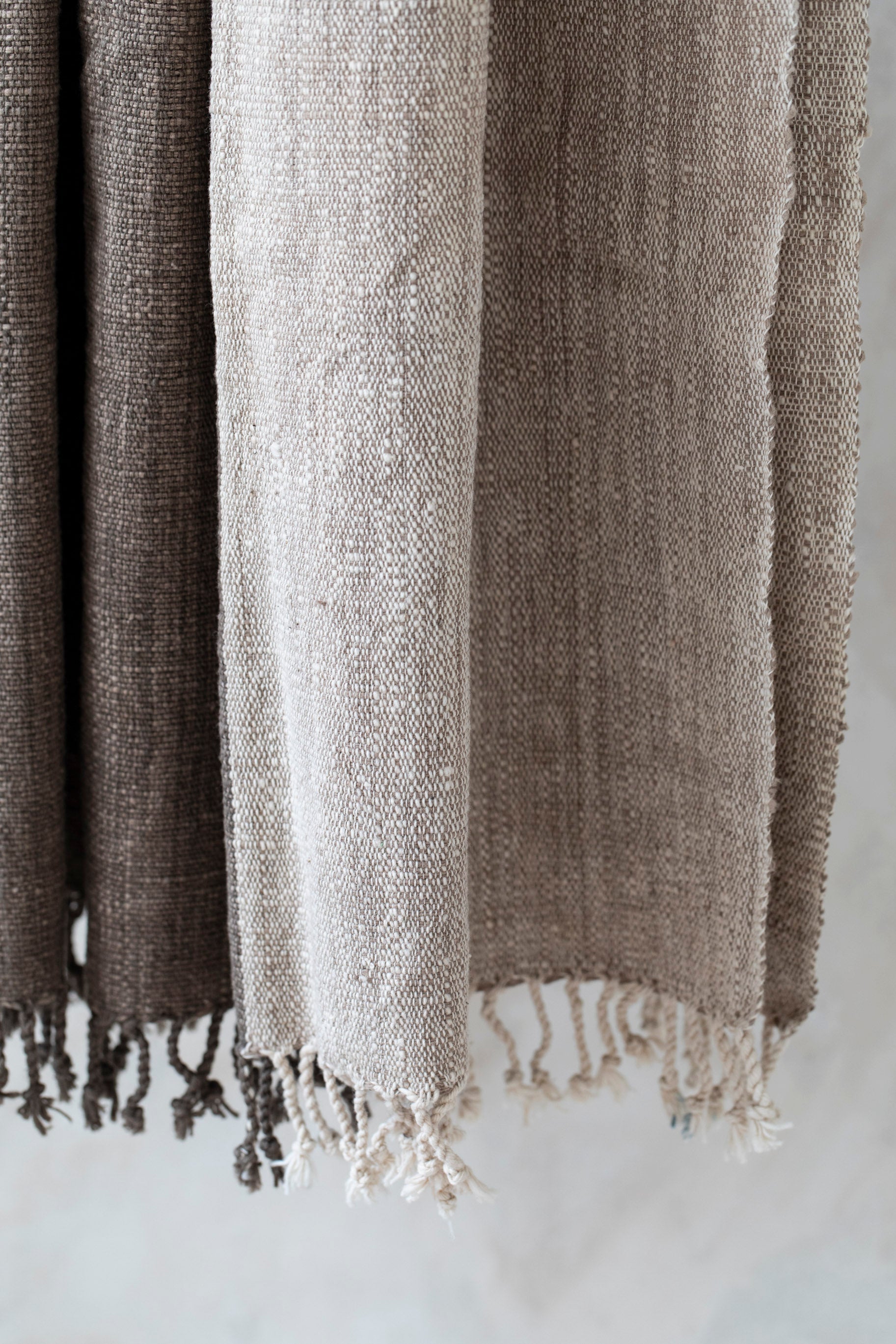 Handspun Cotton Throw in Charcoal