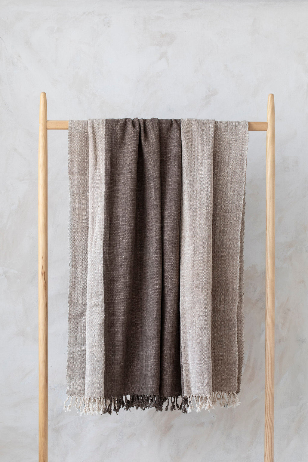 Handspun Cotton Throw in Charcoal