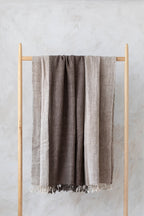 Handspun Cotton Throw in Charcoal