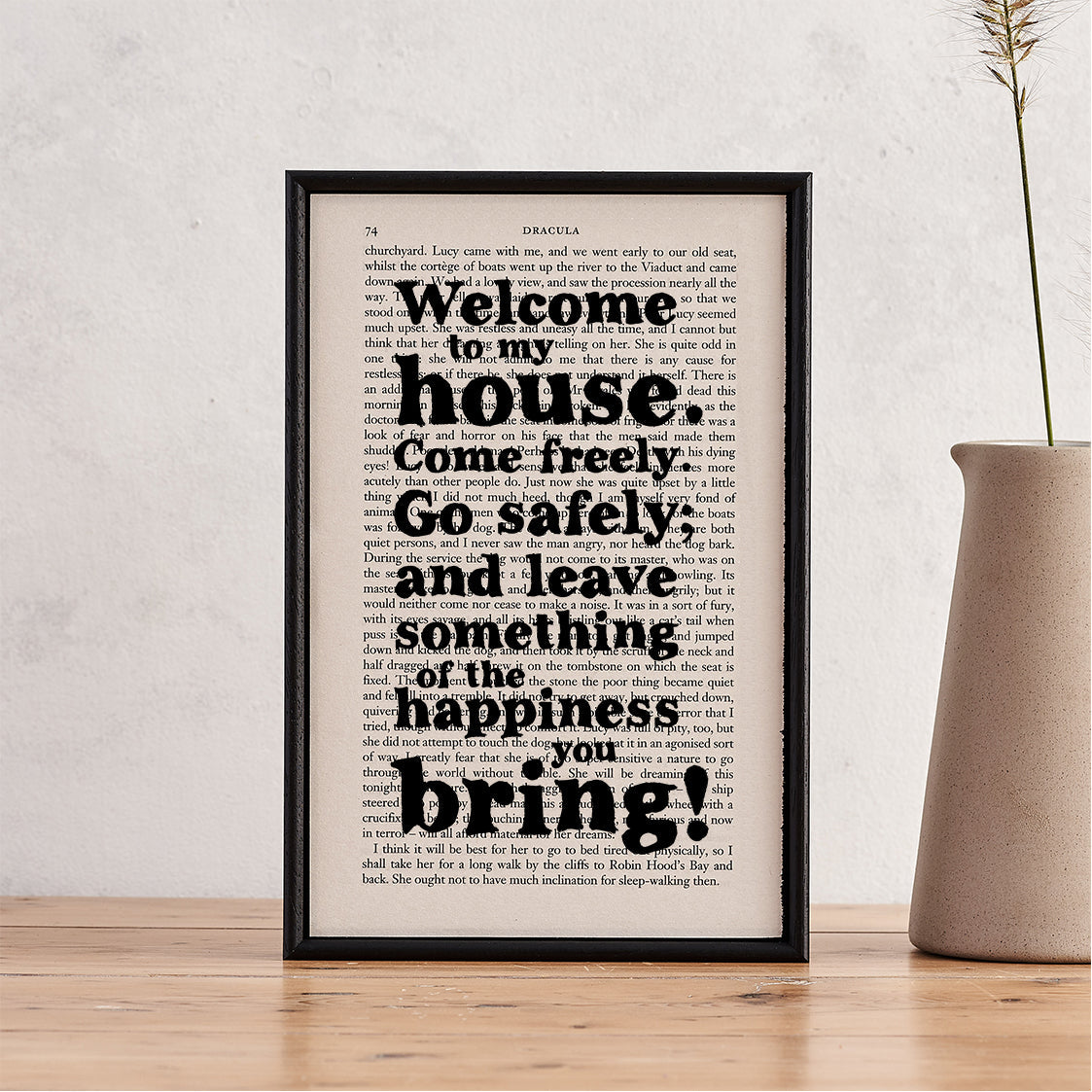 Dracula Quote – “Welcome to My House” Book Page Print