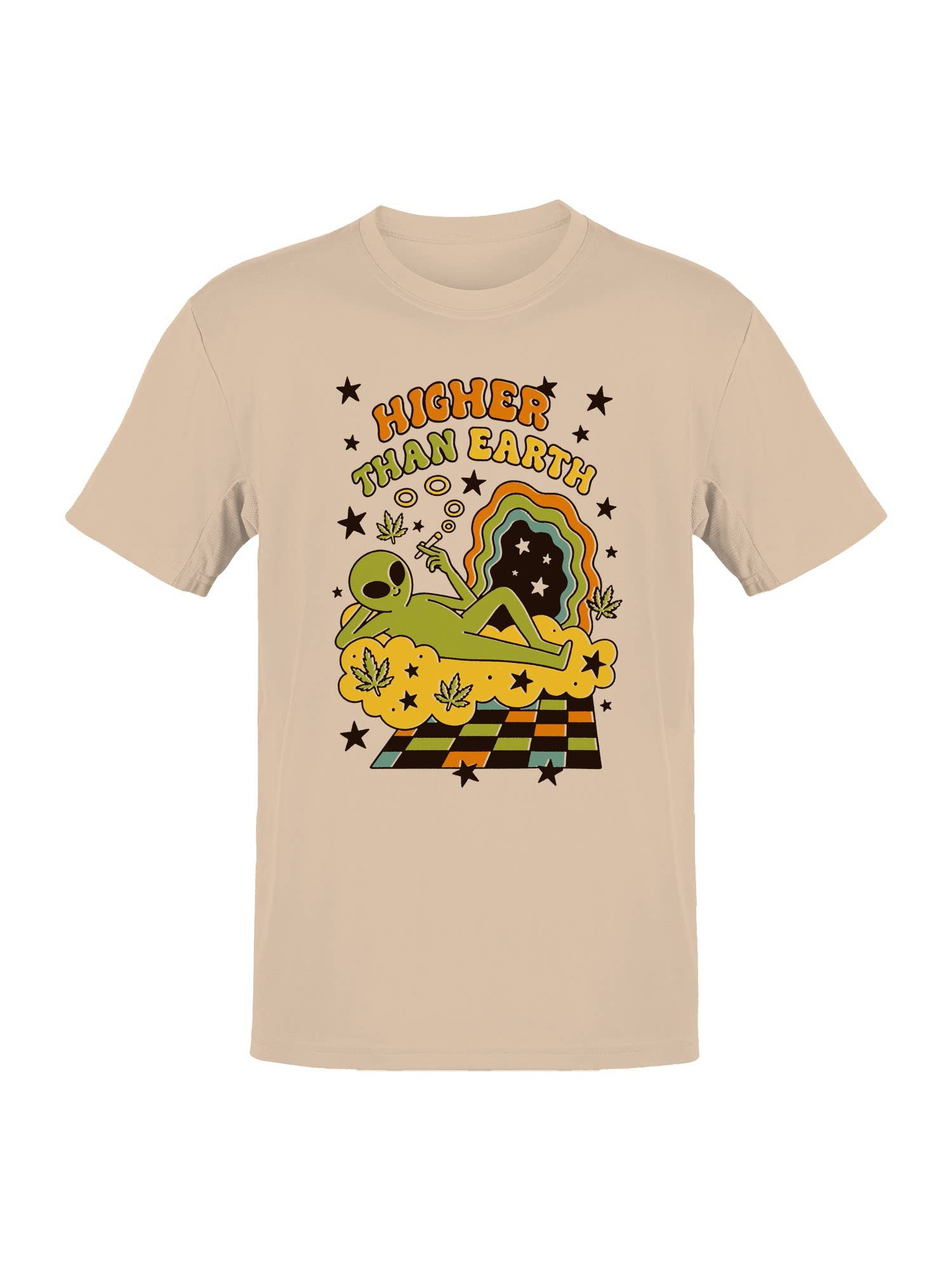 Cosmic Alien "Higher Than Earth" Art Men's T-Shirt