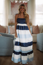Endless Horizons Maxi Dress - Navy, Blue and White