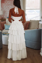 You've Got Me Twisted Maxi Dress - White
