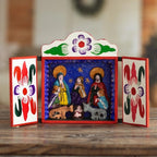 Christianity Wood Retablo Folk Art from the Andes 'Nativity Scene'