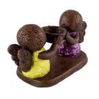 Ceramic Tealight Candleholder with Two Little Angels 'Angel Duo'