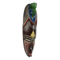 Hand Carved African Brass Aluminum Sese Wood Mask from Ghana 'Adi Pa'