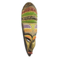 African Sese Wood Mask with Intricate Multicolor Beading 'Beaded Mother'