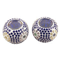 Blue Glass Mosaic Tealight Candleholders Pair 'Royal Light'