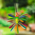 Hand-Painted Orange Copal Wood Alebrije Bird Ornament 'Eden Plumage'