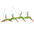 Set of 4 Handcrafted Copal Wood Bird Ornaments in Kiwi 'Kiwi Flutter'