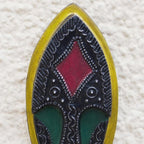 Hand-Painted Sese Wood Mask from Ghana 'Oblong Shadow II'