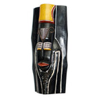 Traditional African Sese Wood Mask with Aluminum Accents 'Ethiopian Spirit'