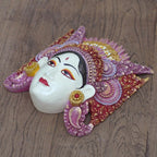 Artisan Crafted Balinese Suar Wood Mask 'Traditional Dance'