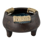 Hand Crafted Brown Ceramic Filled Jar Candle 'Turquoise Sea'