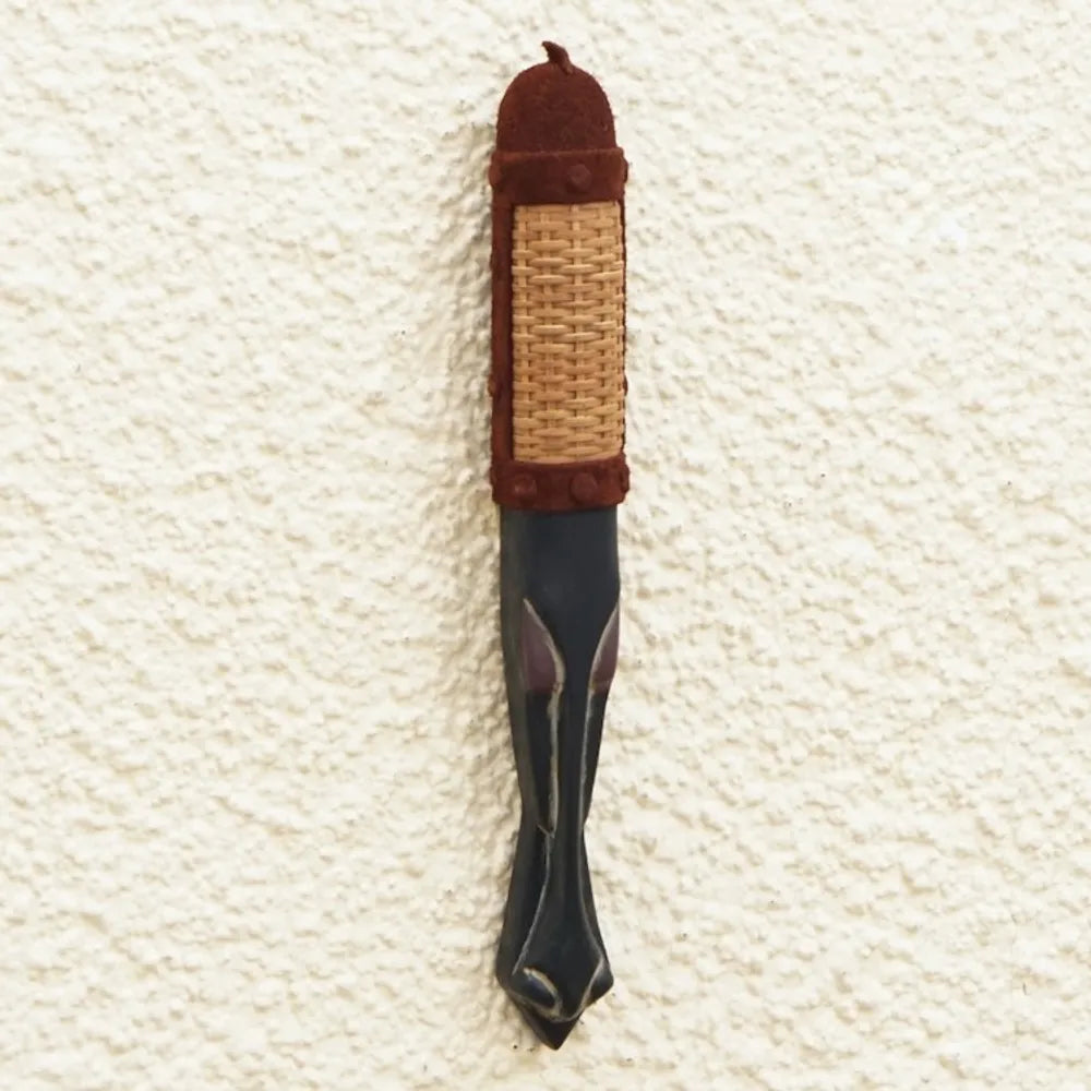 Handmade Ofram Wood and Leather Mask 'Saarkin Kofar Nasarawa'