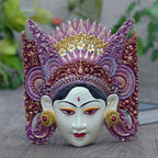 Artisan Crafted Balinese Suar Wood Mask 'Traditional Dance'