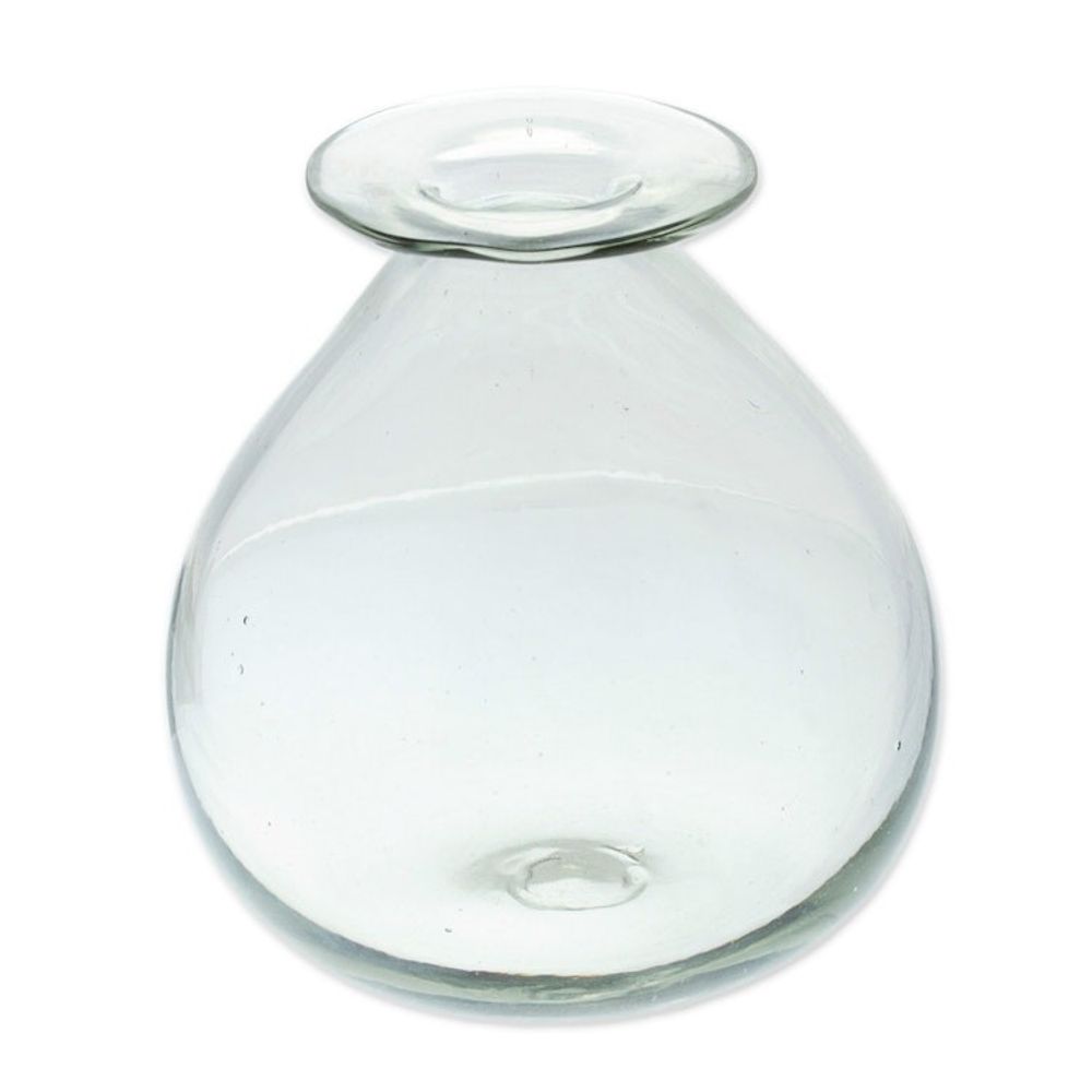 Handmade Drop-Shaped 12 oz. Recycled Glass Incense Diffuser 'Fragrant Dew'
