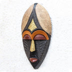 Multicolored African Wood Mask from Ghana 'King of Africa'