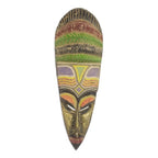 African Sese Wood Mask with Intricate Multicolor Beading 'Beaded Mother'