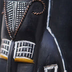 Traditional African Sese Wood Mask with Aluminum Accents 'Ethiopian Spirit'