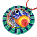 Crescent Moon Eclipse Ceramic Ornaments Pair 'Eclipse of the Sun'