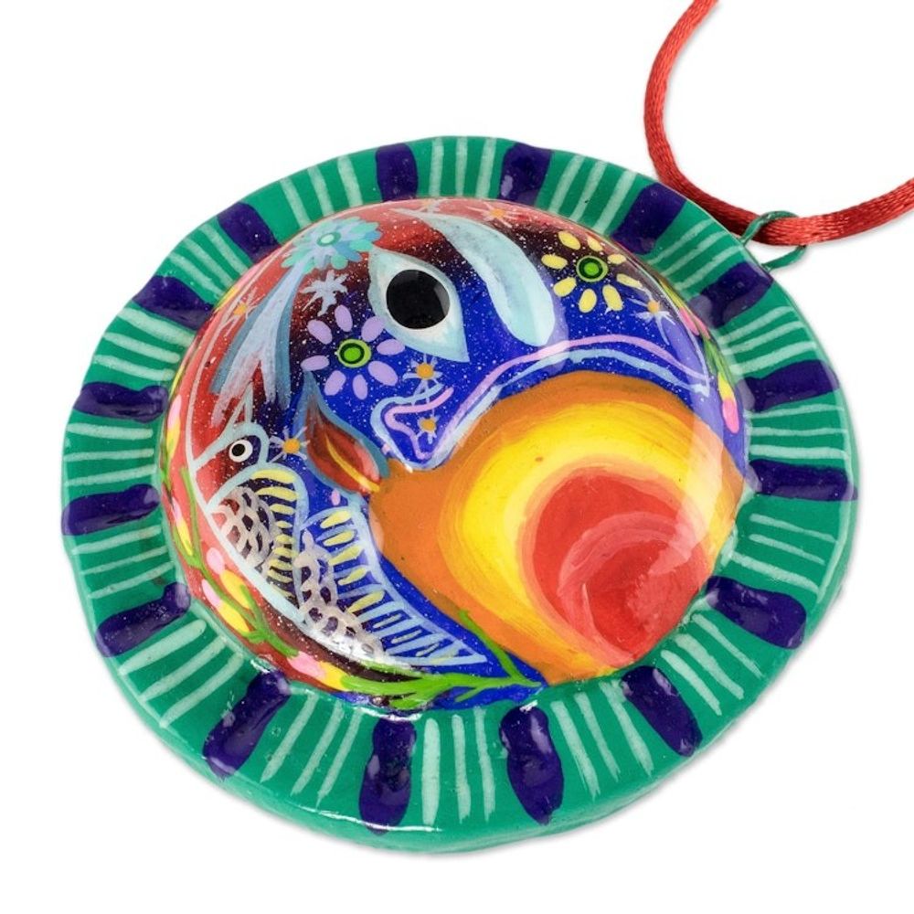 Crescent Moon Eclipse Ceramic Ornaments Pair 'Eclipse of the Sun'