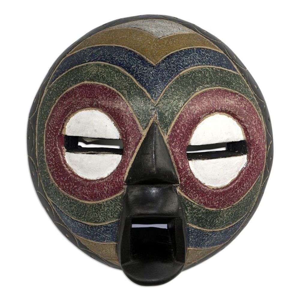 Hand Made Sese Wood Mask from Ghana 'Kunimdu'