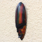 Colorful African Sese Wood Mask from Ghana 'Abena Colors'