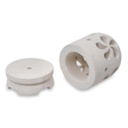 Balinese Carved Floral Limestone Tealight Holder Sculpture 'Jasmine Glow'