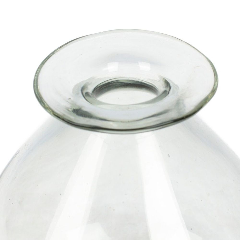 Handmade Drop-Shaped 12 oz. Recycled Glass Incense Diffuser 'Fragrant Dew'