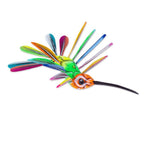 Hand-Painted Orange Copal Wood Alebrije Bird Ornament 'Eden Plumage'