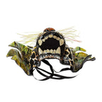 Hand-Painted Lacquered Mexican Jaguar Papier Mache Mask 'Green Jaguar'