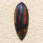 Colorful African Sese Wood Mask from Ghana 'Abena Colors'