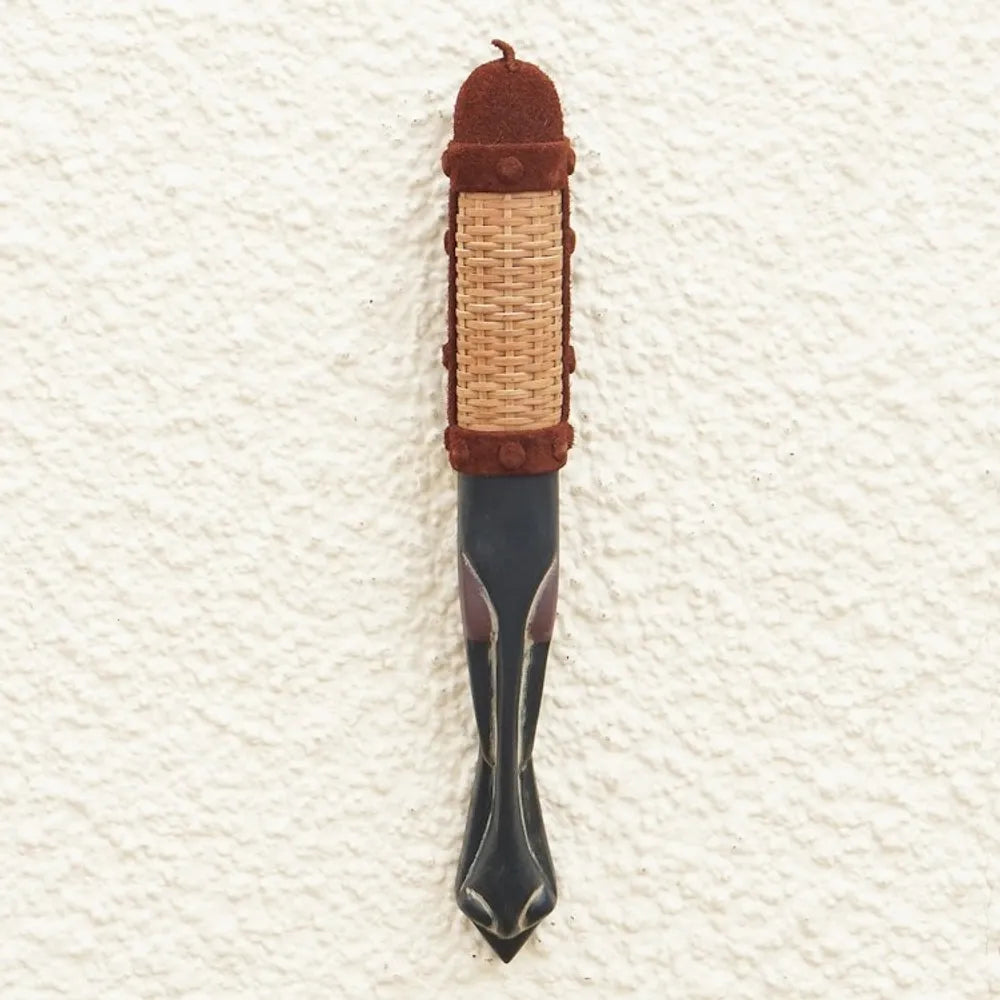 Handmade Ofram Wood and Leather Mask 'Saarkin Kofar Nasarawa'