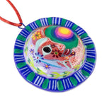 Crescent Moon Eclipse Ceramic Ornaments Pair 'Eclipse of the Sun'