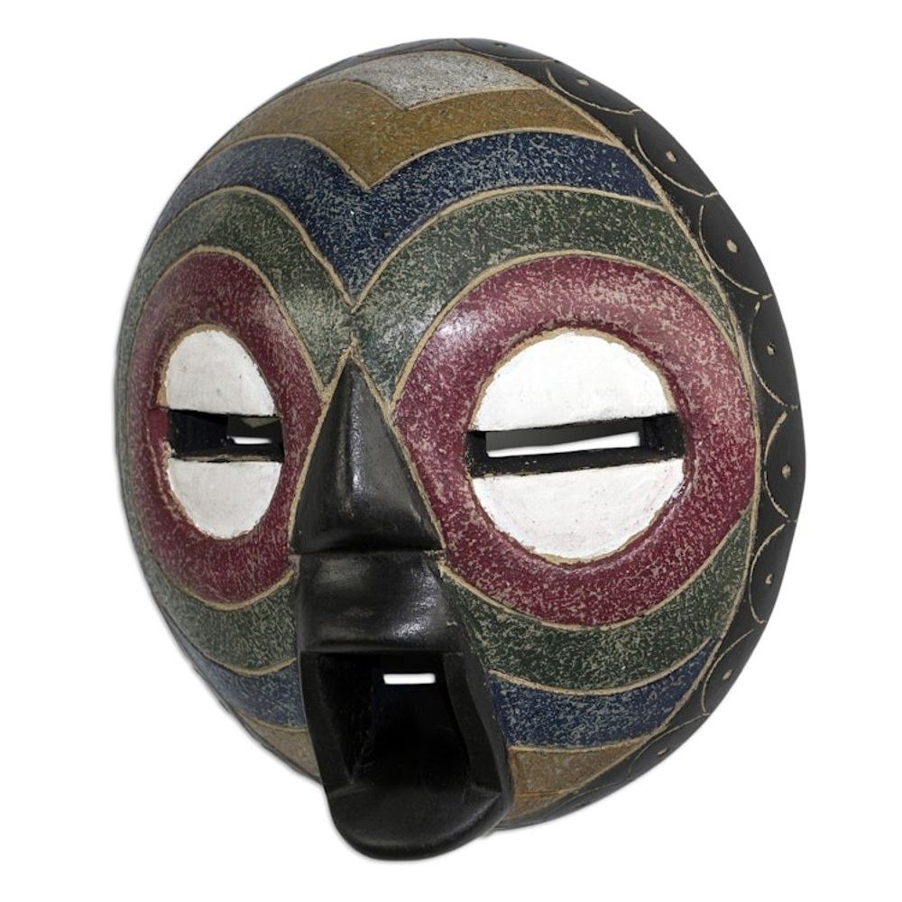 Hand Made Sese Wood Mask from Ghana 'Kunimdu'
