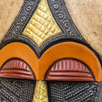 Multicolored African Wood Mask from Ghana 'King of Africa'
