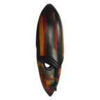 Colorful African Sese Wood Mask from Ghana 'Abena Colors'